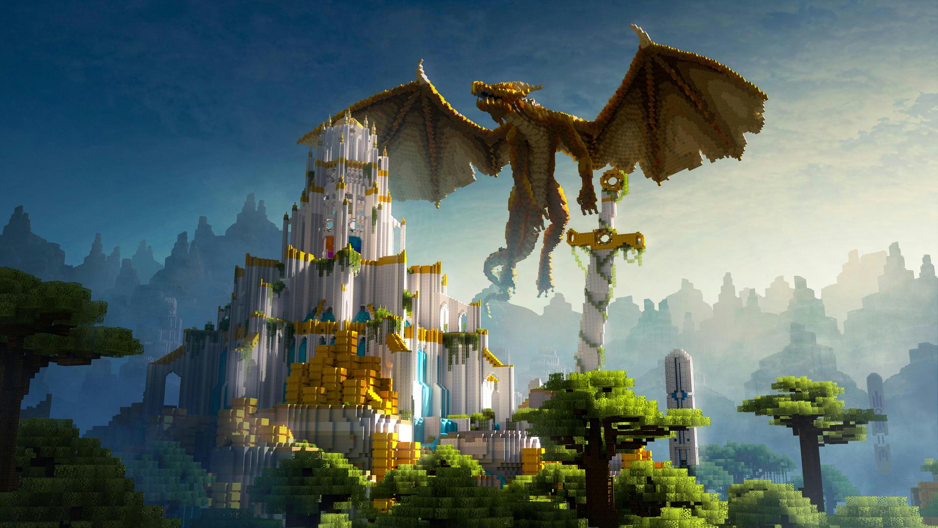 Minecraft 100 Thieves Open World Thumbnail Overworld Minecraft Castle Dragon