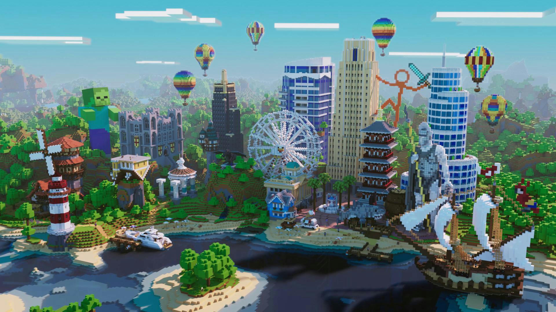 Minecraft Youtube One Trillion Views Minecraft City Overview